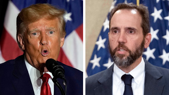 Former US president Donald Trump and special counsel Jack Smith.