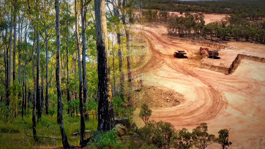 Alcoa bauxite mining operations in an area that was once jarrah forest in Western Australia.