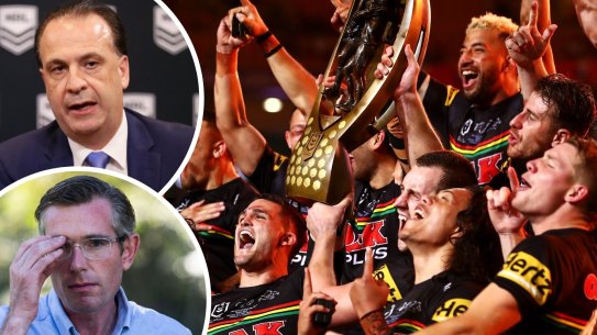 The Panthers won the grand final at Suncorp Stadium in Brisbane last year due to COVID-19 restrictions in NSW.