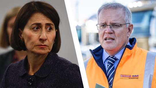 Gladys Berejiklian and Scott Morrison.