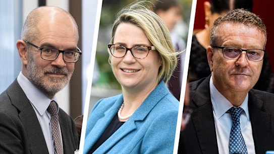 Senior public servants Paul Grimes in treasury, Georgina Harrisson in education and Rob Sharp in transport have all been sacked by the new Labor government in NSW.