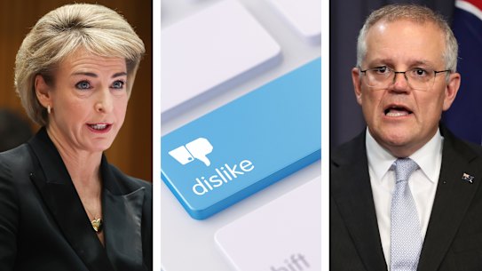 Scott Morrison and Michaelia Cash announced the defamation proposal last year.