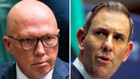 Opposition Leader Peter Dutton and Treasurer Jim Chalmers.