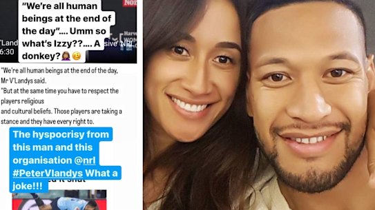 Maria Folau has weighed in on the Manly jersey controversy. 