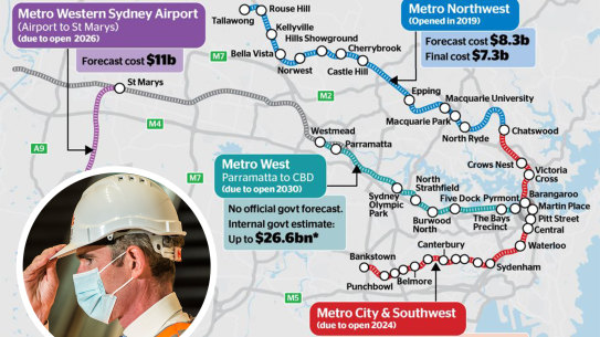 Sydney’s flagship harbour metro rail line billions over budget