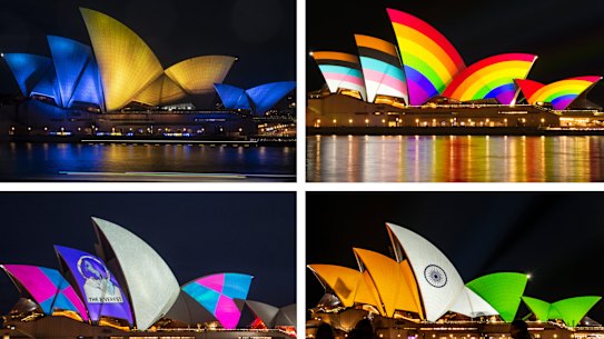 How the Sydney Opera House has been illuminated.