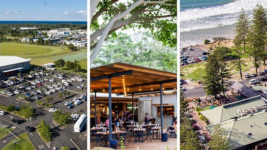 Byron COVID composite: (1) People wait in their parked cars, waiting their turn for COVID-19 testing, as the line was too long and starting to block the Ewingsdale road, Byron Bay. 29 March 2021. Photo Oli Ayo for SMH (2) supplied image
The Farm - the Three Blue Ducks new venture in Byron bay (3) A nurse and her sister travelled to Byron Bay venues, including the Beach Hotel, while unknowingly infectious.