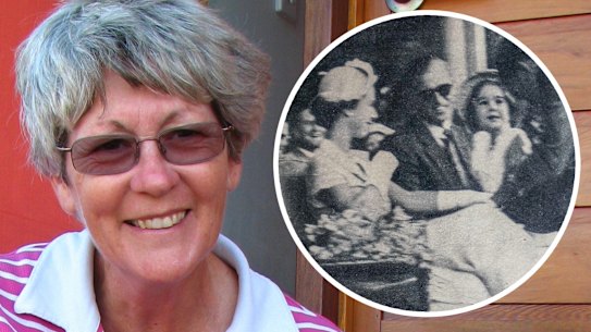 Narelle Dick hopped onto the Queen’s lap in 1954.