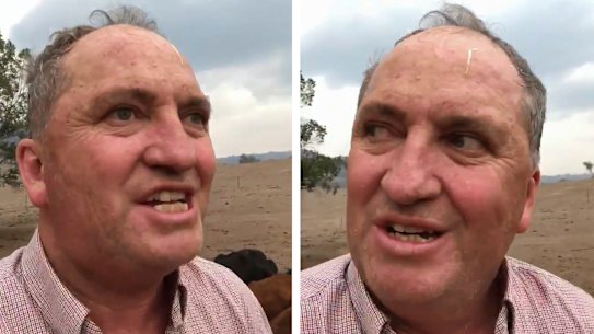 Barnaby Joyce delivering his Christmas message to Australians.