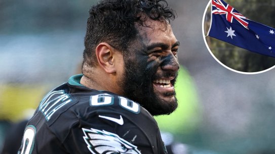Philadelphia Eagles star Jordan Mailata will wear the Australian flag on his helmet for the next two weeks.
