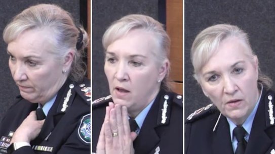 Queensland Police Commissioner Katarina Carroll appears at the inquiry into police responses to domestic violence on October 5, 2022.