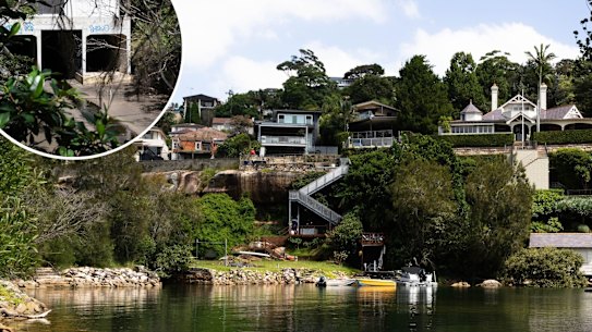 Composite - Quakers Hat Bay, Mosman, where a sewer outlet carries waste from the west into the water.