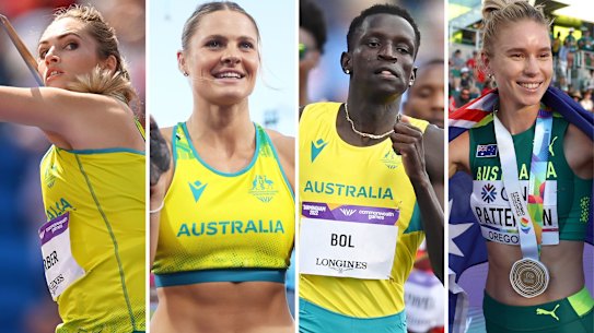 Australia’s team for the World Athletics Championships in Budapest will include javelin thrower Kelsey Lee-Barber, pole vaulter Nina Kennedy, runner Peter Bol and high jumper Eleanor Patterson.