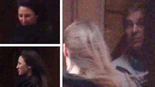 Katherine Keating appears to leave Jeffrey Epstein's house.