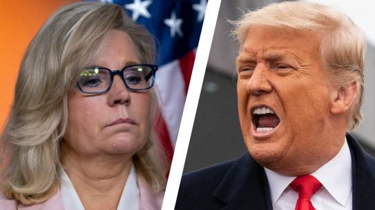 Republican Liz Cheney and Donald Trump.