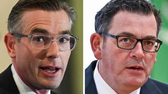 NSW Premier Dominic Perrottet and Victorian Premier Daniel Andrews.