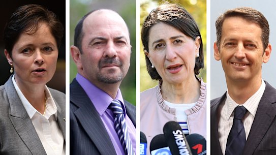 Tanya Davies MP, Lou Amato MLC, Premier Gladys Berejiklian and Matthew Mason-Cox MLC (left to right).