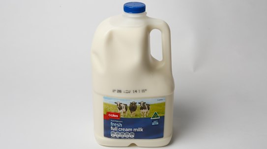 The most popular grocery items from supermarkets. 20 November 2014. (Coles full cream milk)
The Age NEW. Photo:Eddie Jim.