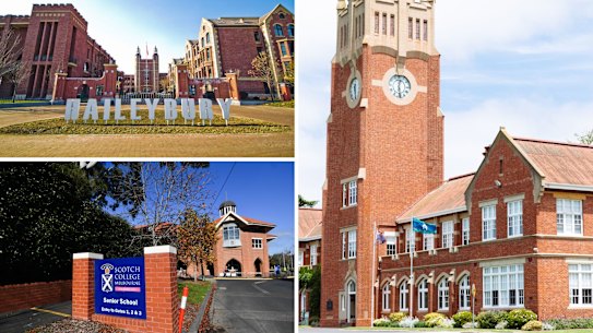 Scotch College, Geelong Grammar, Haileybury.