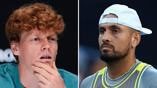 Jannik Sinner and Nick Kyrgios.
