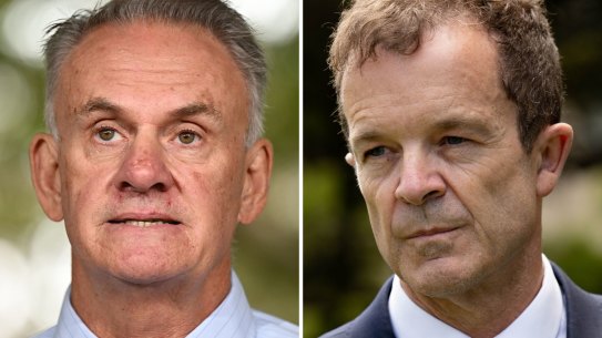 NSW Liberal leader Mark Speakman (right) has vowed to work with Mark Latham in the new parliament.