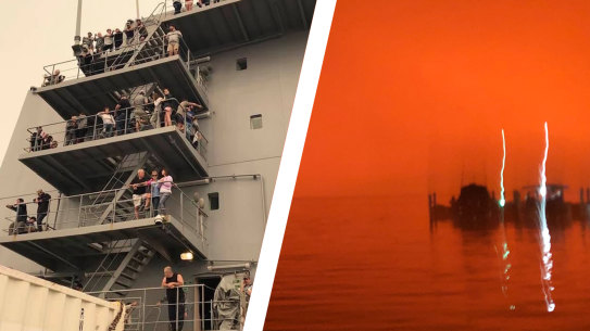 Mary O'Malley recounts her escape from Mallacoota beach during the bushfires on NYE 2019. 