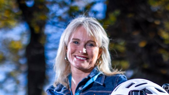 Alison McCormack rides her bike 7km to work from her home in St Kilda. 