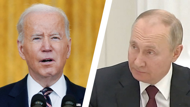US President Joe Biden has vowed not to send American troops into Ukraine. Vladimir Putin, meanwhile, doesn’t blink.