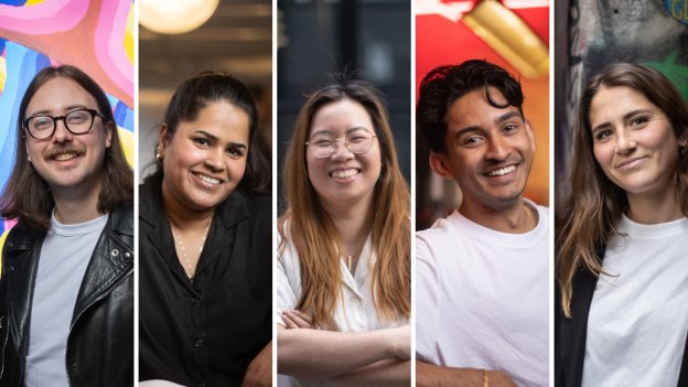 Young Chef of the Year finalists, pictured from left: Henry Salt, Saavni Krishnan, Kimberly Tang, Emie Vitteaut and Viveik Vinoharan.