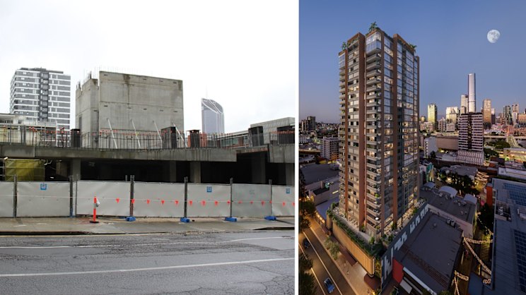 brisbanetimes.com.au - William Davis - Construction resumes on site of collapsed development as tower redesign revealed