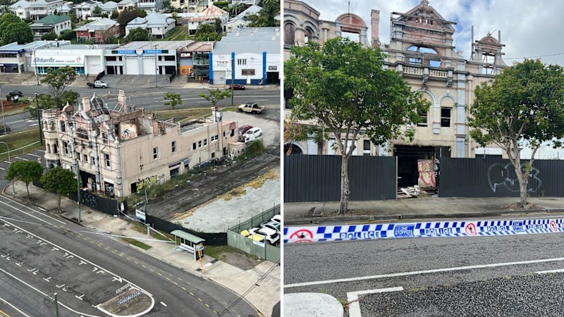 Heritage-listed Woolloongabba hotel goes up in flames for third time