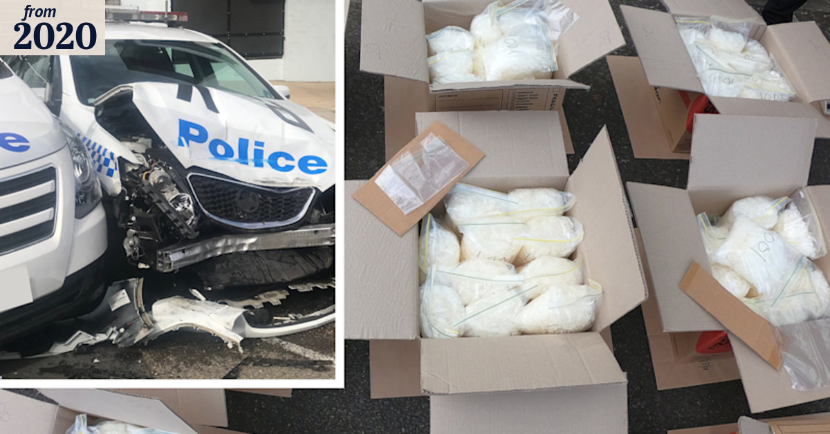 Man jailed after crashing into police cars with 260kg of drugs in van