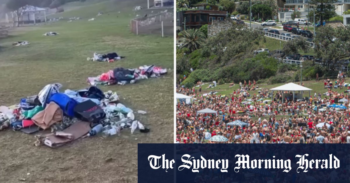 Christmas day party rubbish blights Bronte Beach