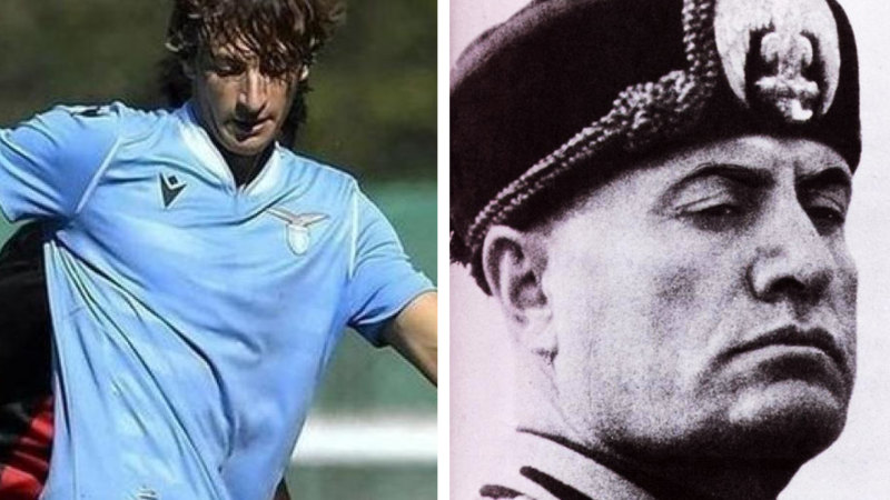 Benito Mussolini&#39;s great-grandson Romano Floriani Mussolini in Lazio youth team