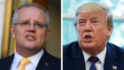 Australian Prime Minister Scott Morrison (left) will travel to Washington to meet President Donald Trump. 