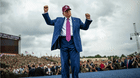 At Fort Bragg, Trump gave a rousing campaign-style speech. 