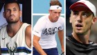 Australian tennis stars, from left, Nick Kyrgios, Alex De Minaur and John Millman have pledged to help with the bushfire relief.