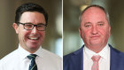 Nationals frontbencher Barnaby Joyce (right) wants to abolish the party’s support for net zero.emissions by 2050, putting him at odds with Leader David Littleproud and the broader Coalition.