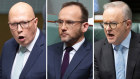 At odds: Opposition Leader Peter Dutton, Greens leader Adam Bandt and Prime Minister Anthony Albanese.