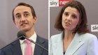 Dave Sharma and Allegra Spender in a televised debate between the candidates for Wentworth. 