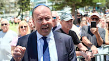 Former treasurer and Liberal MP Josh Frydenberg at the memorial for the Bondi terror attack.