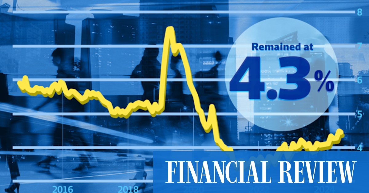 The RBA will be weighing a mixed result for the labour market, with the jobless rate remaining at 4.3 per cent despite a loss of 20,000 jobs.