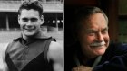 Ron Barassi as a young man and posing for a portrait in 2010.