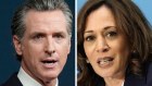 California Governor Gavin Newsom and US Vice President Kamala Harris.