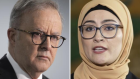Prime Minister Anthony Albanese and Fatima Payman.