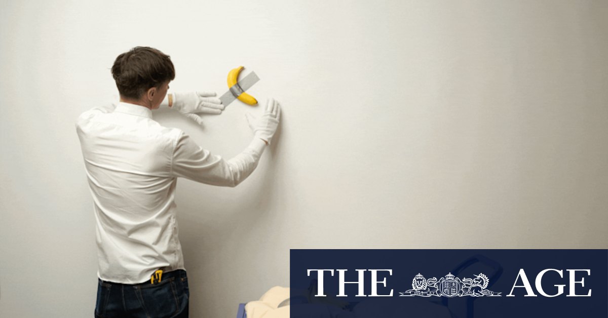 Rub thoroughly before hanging: Getting to the mushy bottom of the banana at the NGV