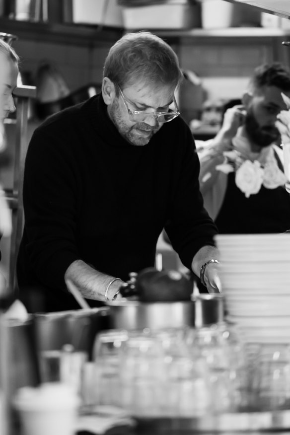 Bill Granger in the kitchen at bills in Darlinghurst. 