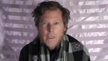 A man identified as Australian Timothy Weeks pleads for his release in a video released by the Taliban.