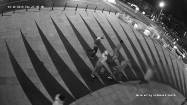 Youths captured on CCTV cameras in St Kilda on the night of the attack.