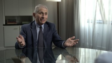 Dr Anthony Fauci discussing the COVID-19 vaccination in <i>Extra Life: A Short History of Living Longer</i>.